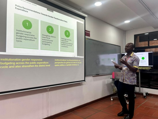 Dr. Godson Aloryito elaborating on public expenditure for women's economic empowerment