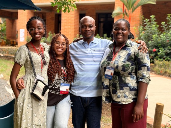 Some conference participants up-close: (From left) Francisca Owusu- Mc-Master University; Wendy Khonziwe -IAFFE; Dr. Godson Aloryito; Eunice Asiedu- GIMPA